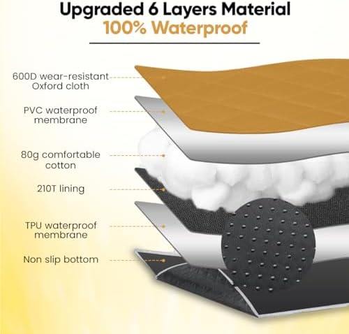 Revaz Back Seat Extender Firm Hard Bottom Hammock Bed Strong Non-Inflatable 100% Waterproof Dog Seat Extender Travel Anti-Scratch, 330lb, for All Cars, SUV, Truck,Van,Hummer Jeep Tan Color