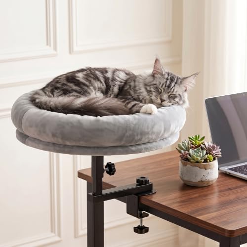 Large/Small Cat Desk Bed 360° Rotating Adjustable Cat Hammock, 50 lbs