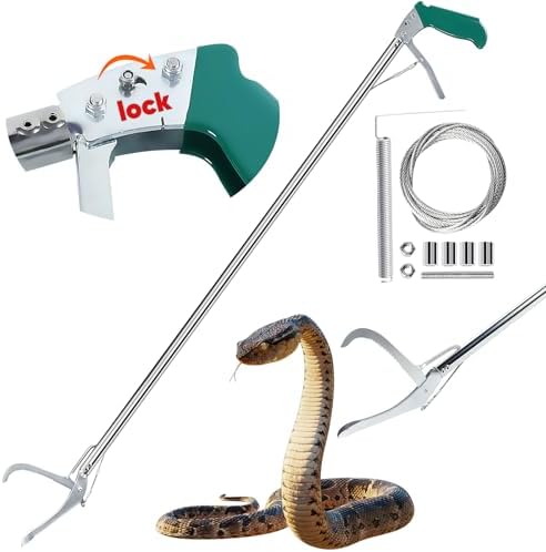 Locking Snake Catcher Grabber Tool, 52" Professional Snake Tongs Heavy Duty