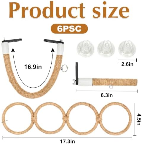 Reptile Climbing Rings 2-Pack, Suction Cup Mounted Tank Decor for Snakes, Bearded Dragons, and Lizards, Habitat Enrichment Accessory