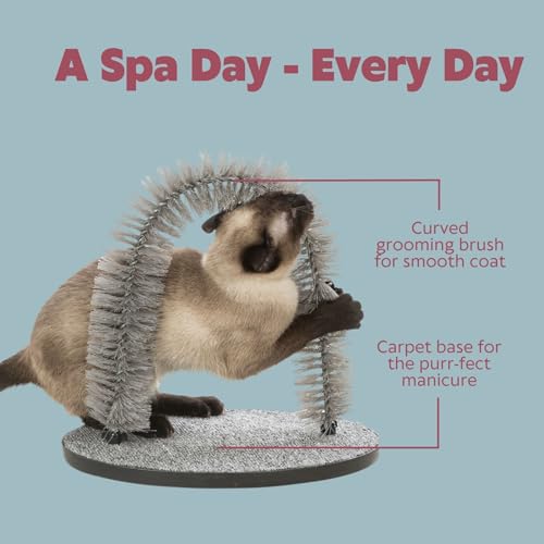 TRIXIE 13-in Cat Self-Grooming Arch with Carpet Scratcher, Gray