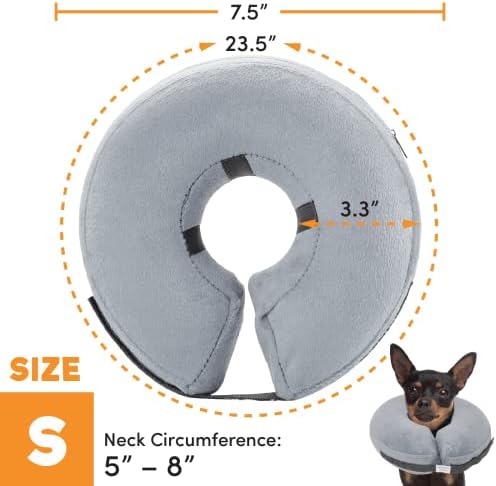 2 Packs Grey X-Large and Small (Post-Surgical Cones for Dogs, Soft Inflatable Collars for Dogs, Adjustable Protective Collars for Treating Wounds)