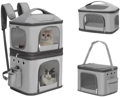 HOVONO Detachable Double Cat Backpack Carrier for 2 Pets