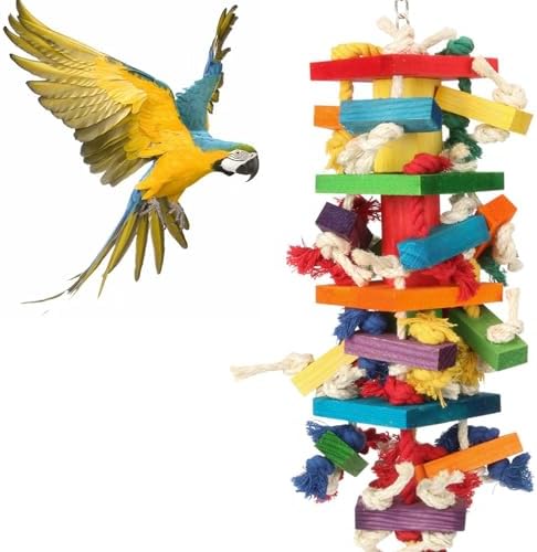 Extra Large Bird Parrot Toys for Macaws, African Greys, Amazons