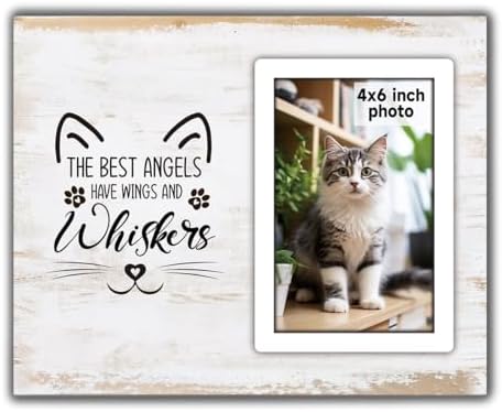 Cat Memorial Gifts for Loss of Cat, Pet Picture Frame Cat Memorial Picture Frame, Cat Loss Sympathy Gift for Women, Family, Pet Memorial Gifts Cat, Loss of Cat Memorials 4x6 Photo Frame