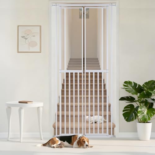 Extra Tall Cat Gate for Doorway – 75.2“ Pressure-Mounted Transparent Cat Gate for Pets, Fits 30”-36" Width, No Wall Drilling, Ideal for Stairs, Hallway, Indoor Safety Barrier