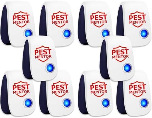 Ultrasonic Pest Repellent 10 Pack, Indoor Mouse Repeller Plug in, Electronic Pest Control for Mice, Roaches, Spiders, Ants & Mosquitoes, Whole House Protection for Home Office Warehouse