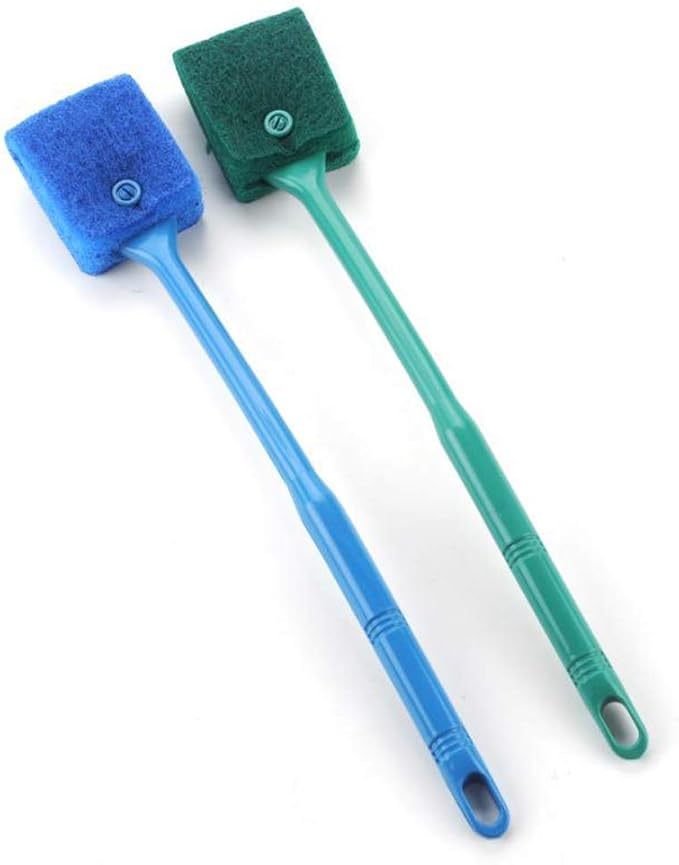 2 Pieces Aquarium Cleaning Brush Fish Tank Cleaning Brush Double-Sided Sponge by lasenersm