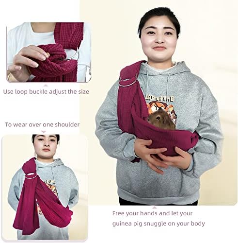 Guinea Pig Sling Carrier Bonding Pouch with Adjustable Shoulder Strap Snuggle Bag for Guinea Pig