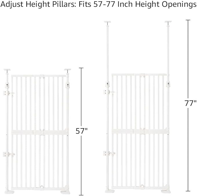 unipaws 57" H Cat Gate for Stairs, Fit for 21"-34" Wide Narrow Sapce, Auto - Image 7