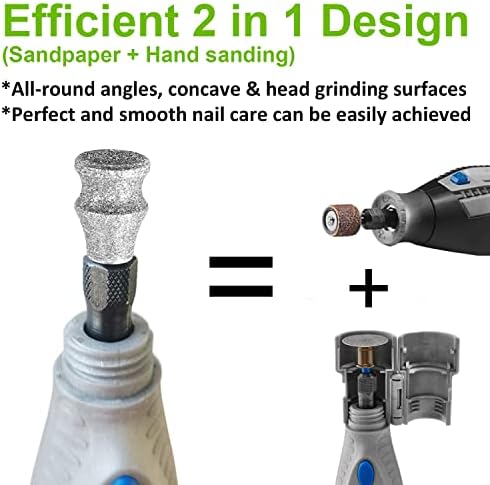 Diamond Dremel Dog Nail Grinder Attachment, Diamond Rotory Bit for Dogs&Pets Nail Care, 1/8'' Pet Nail Grinder Wheel Work with Dremel Sanding Drums for Animals Nail Care & Home Grinder Tools