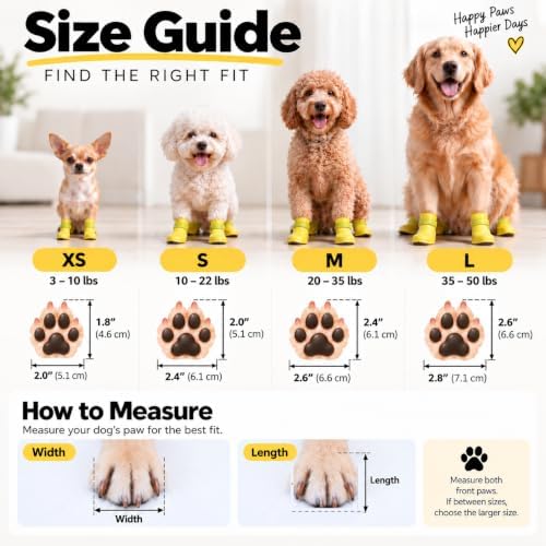 Ultra Soft Water & Dirt Resistant Dog Boots (Plus One Free) by Quality Life Hack, Color Yellow, Size Large