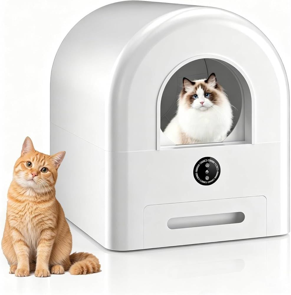 Large Capacity Automatic Cleaning Cat Litter Box with Safety Sensors
