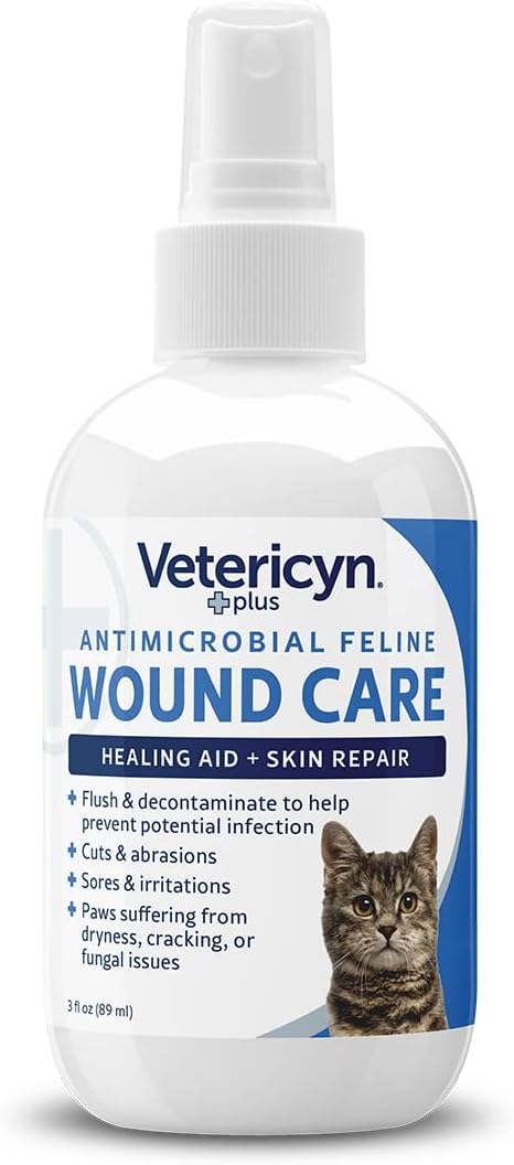 Vetericyn Plus Cat Wound Care Spray for Cuts, Bites & Skin Care, 3 oz