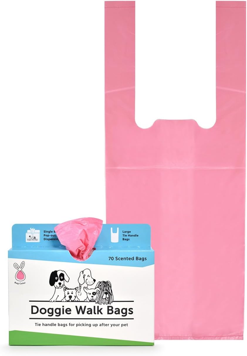Tie Handle Dog Waste Bags, Black Unscented, 70