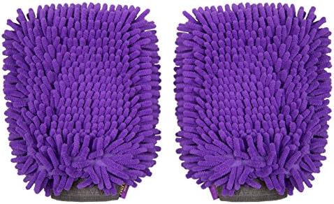 Hertzko 2 Pack Pet Towel Glove Ultra Absorbent Chenille Coral Fleece Material