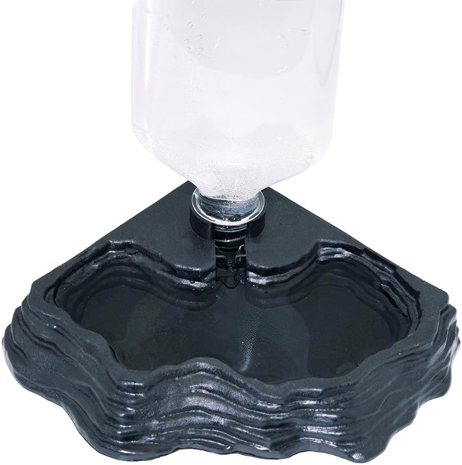 Lizard Bearded Dragon Water Bowl Dish Automatic Dispenser,17oz,Black