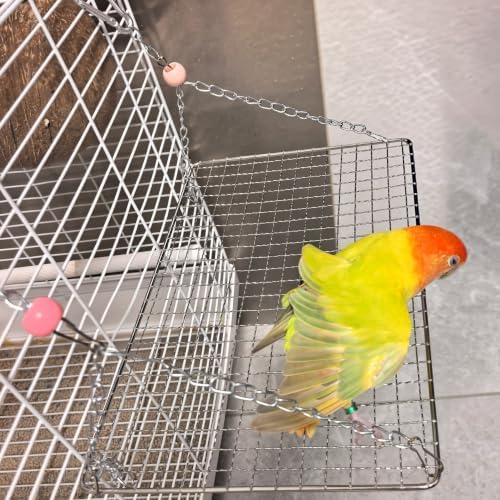Fosrion Stainless Steel Bird Platform Perch Hanging Parrot Swing Bed