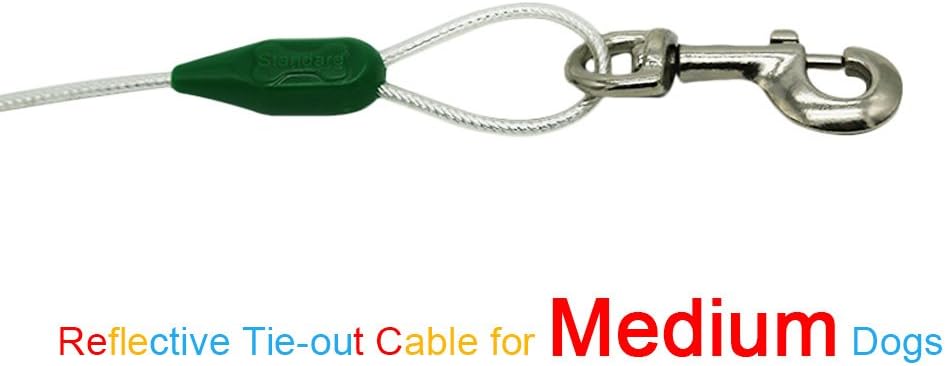 Petest Spiral Stake with 15ft Tie-Out Cable for Medium Dogs Up to 60 Pounds