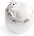 Ceramic Gray Cat Urn for Ashes, Pet Memorial Keepsake, 5-6.8 oz