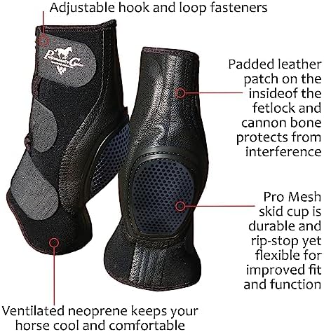 Professional's Choice Equine Ventech SlideTec Skid Rear Leg Boot | Prevents Burns During Sliding Stops | Pair | Short or Standard Size