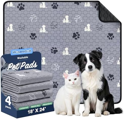 WanpeeGoo Washable Pee Pads for Dogs, 4 Pack 18*24 + 2 Pack 36*41