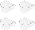 4 Pcs Clear Bird Cage Feeder Bird Cage Seed Water Feeder Cups