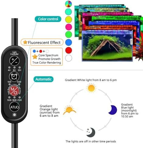 30-35 Inch LED Aquarium Light, Full Spectrum, Timer, Sunrise Sunset, 25W