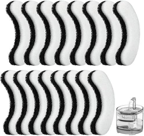 16 Pieces Cat Water Fountain Filters, Water Fountain Filters Replacement for Cat，Water Fountain Fit for Clear Fountain Perfect for NPET WF050 & WF100，Dog Dispenser (16PCS)