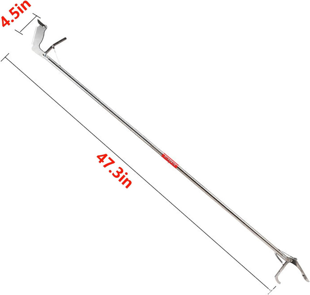weilaike 47.3" Snake Grabber Tool, Collapsible 2 Sections Snake Stick, Snake Tongs Only 24 in After Folding, Can Also Be Used as Reptile Tongs and Snake Hook
