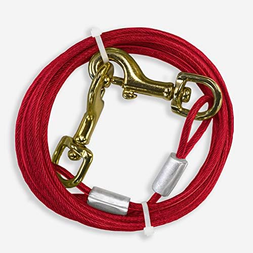 Four Paws Puppy Dog Tie Out Cable Red Puppy (15 Feet)