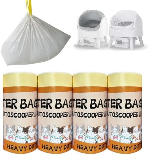 100 Count Cat Litter Box Liner Bags for Pet Pivot Open-Top Pet Automatic Self Cleaning Cat Litter Box, Waste Bags, 25.19" x 11.8"Heavy Duty Replacement Trash Bags with Drawstring (Yellow)