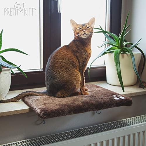 Pretty Kitty Cozy Window Cat Bed - 12.5x16in Washable, Perfect for Window Sill - Kitten & Cat Accessory