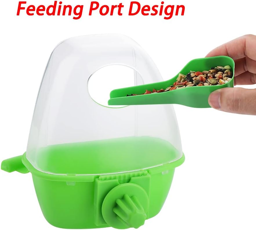 3 Pcs Small Bird Slot Feeder No Mess Cage Hanging Feeder Cup Plastic Food Feeding Box for Parakeet Budgies Cockatiel Lovebird Small Birds