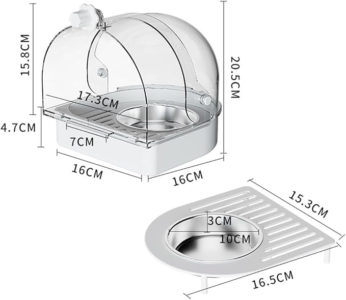 Hanging Brid Bath with Feeder for Cage, 3 in 1 Multifunction Bird - Image 4