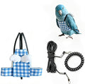 Bird Flight Suit with Leash, Parrot Harness Vest, Adjustable Bird Flying Training Clothes for Outdoor Activities, Walking, Exercise and Flight Training（Blue M）