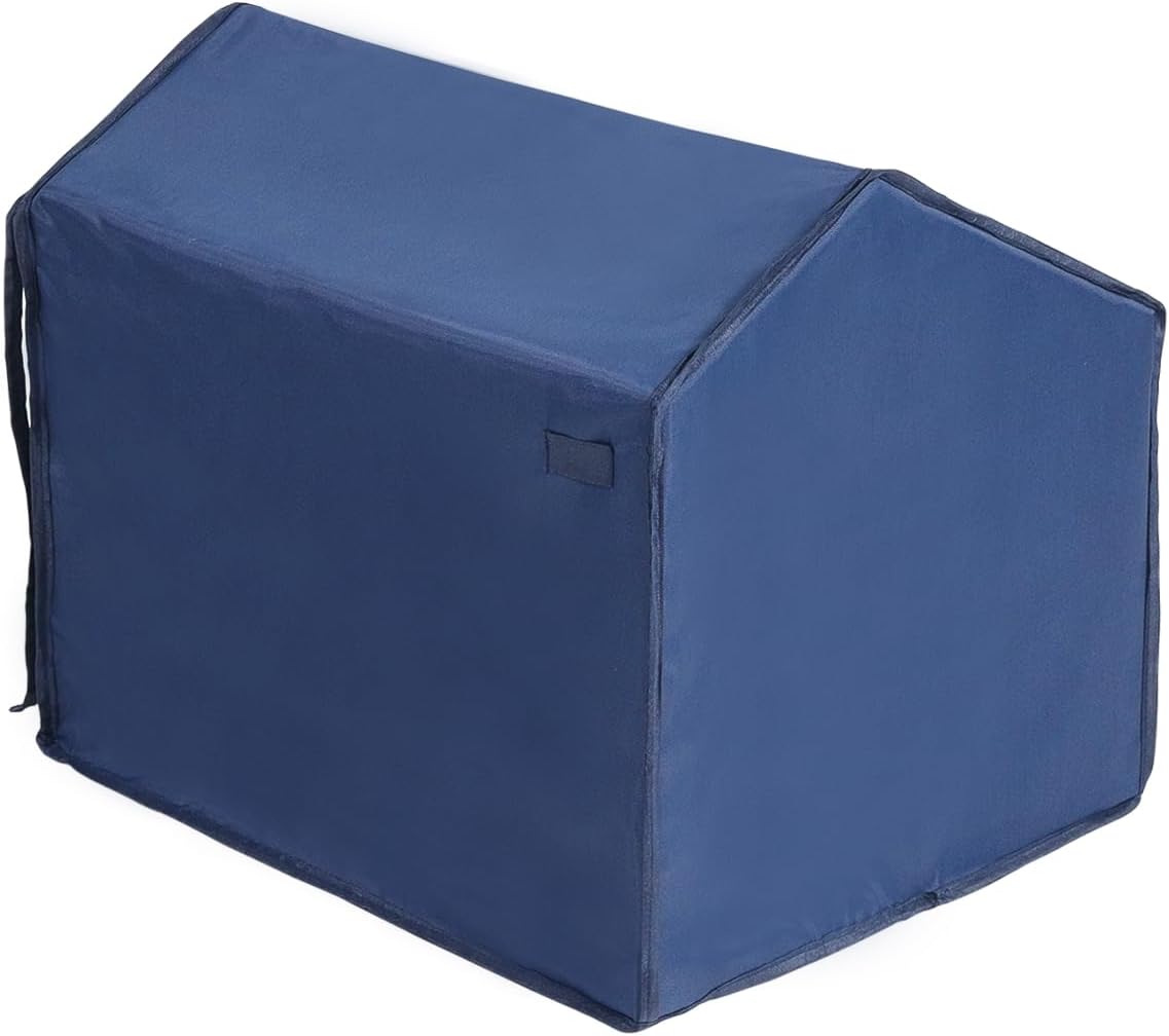 Foldable Cat Privacy Enclosure with Splash Guard – Navy Blue Hidden Pet Toilet Furniture with Scoop Holder, Odor Control & Transparent Door Curtain for Small/Medium Cats(Blue Cover only)