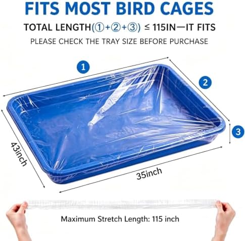 50 Pcs Bird Cage Liners Disposable,Large Style 35 * 43in
