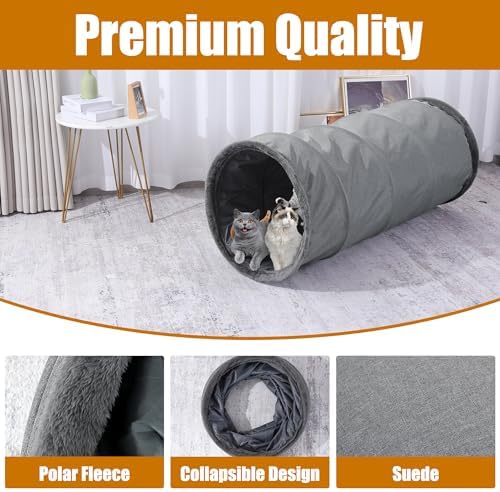 HOMBYS Extra Large Dog Tunnel for Large Dogs, Cats & Adults, Jumbo 22x22x51 Inches, Collapsible Play Tunnel