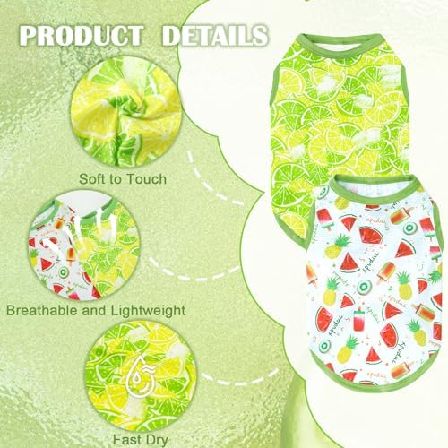 XPUDAC 4 Pack Dog Shirts Cooling Quick Dry Summer Dog Clothes for Small Dogs Boy Girl Lightweight Breathable pet Cooling Vest -Large