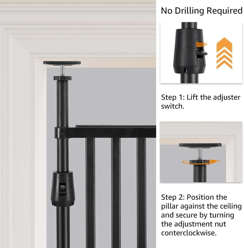 unipaws 75" High Extra Tall Cat Safety Gate for Narrow Space, No Drilling