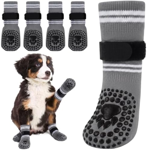 Kuoser Non-Slip Dog Socks Paw Protector for Prevent Licking & Traction