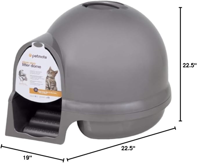 Petmate Booda Clean Step Cat Litter Box Dome- Titanium, Made in USA - Image 2