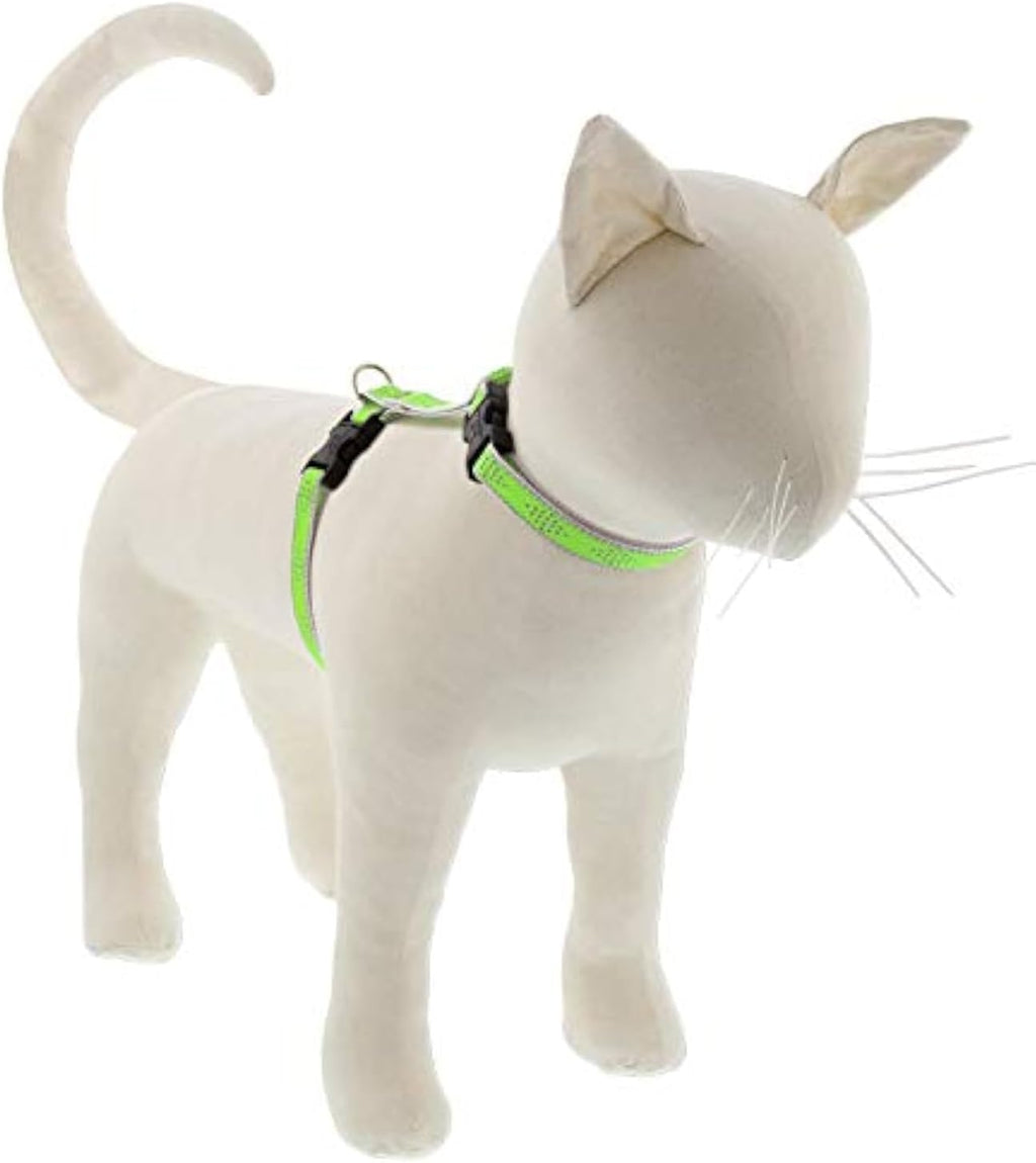 Lupine Reflective Cat and Small Pet H-Style Harness in 1/2" Wide Orange Diamond with 12" to 20" Adjustable Girth