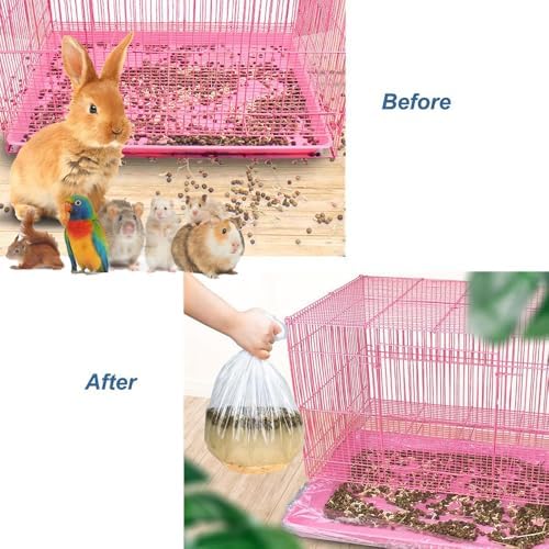 50 Pcs Disposable Rabbit Cage Liner Quick Cleanup Litter Box Liners Bags