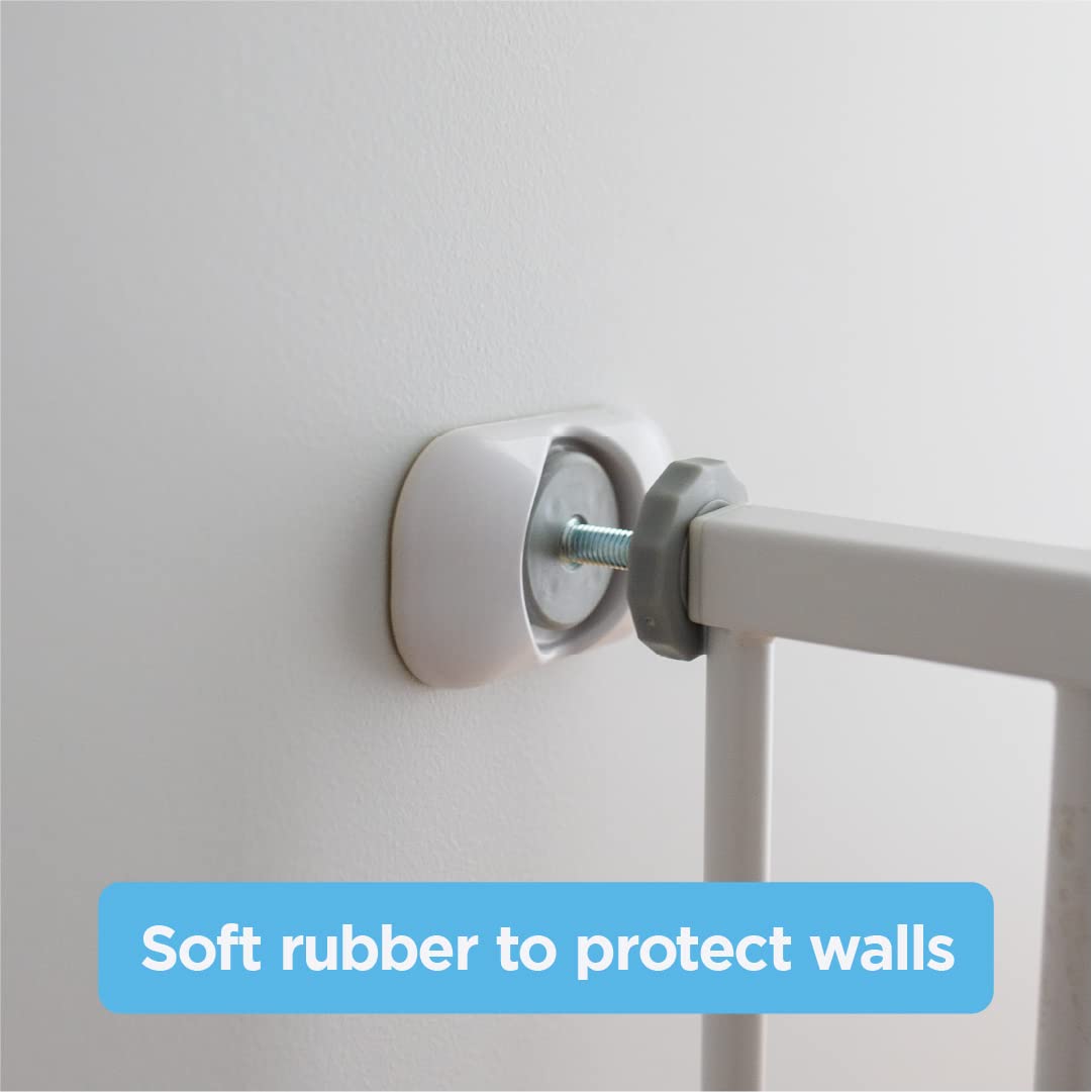 Perma Child Safety Baby Gate Wall Protector, Protect Walls and Doorways, Use with Pressure Mounted Baby and Dog Gates, 4 Pack, White