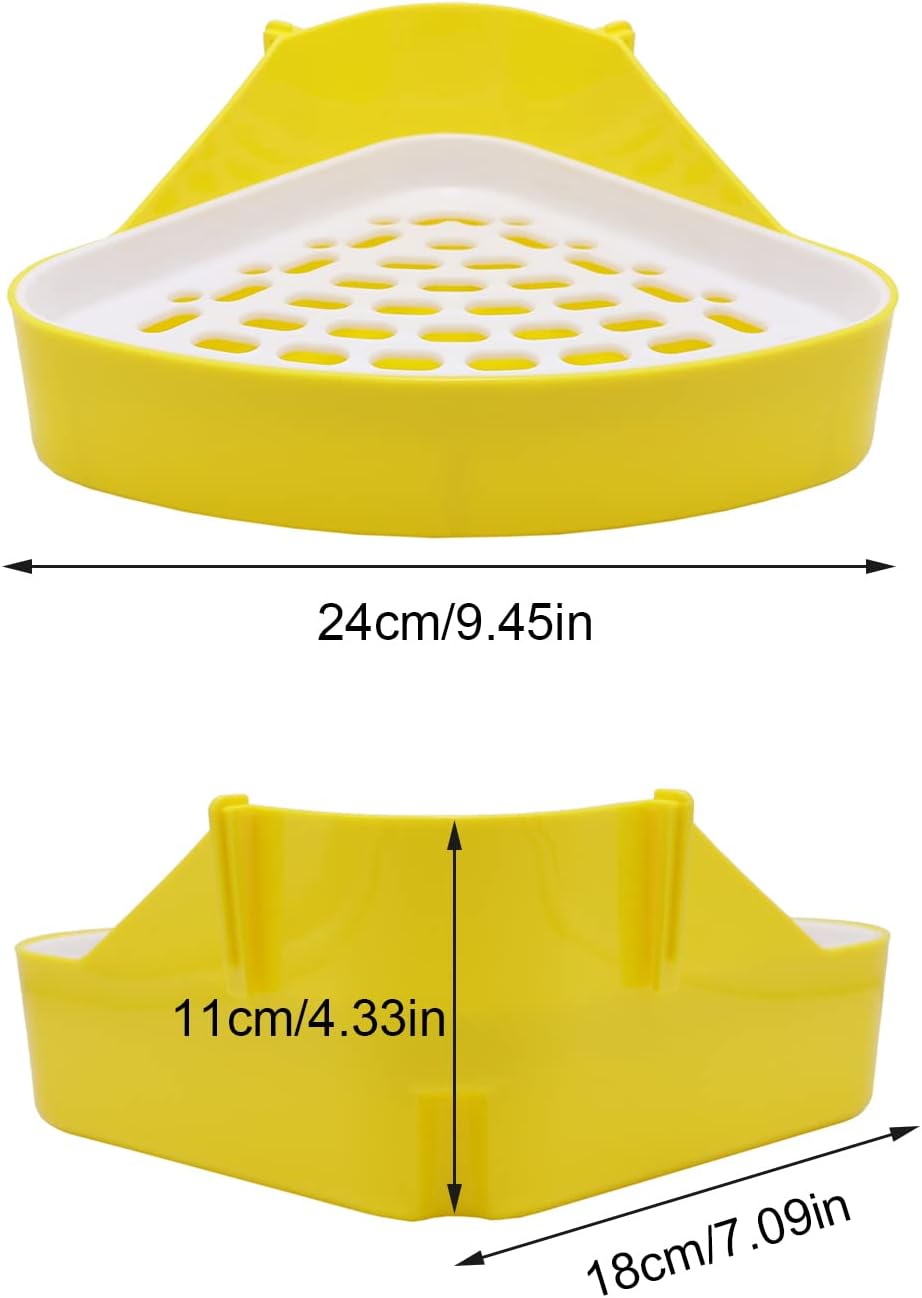 Litewoo Rabbit Litter Box Toilet Bunny Corner Potty for Guinea Pigs, Yellow