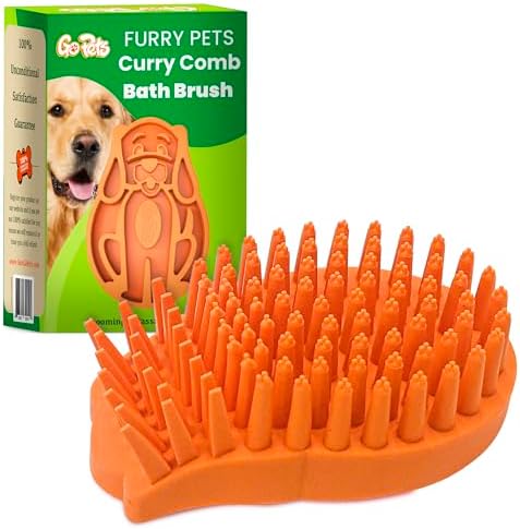 GoPets Curry Comb Pet Bath Brush for Cleaning & Grooming Dogs & Cats