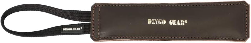 Dingo Gear dog tug toy, genuine leather, brown 17,7 in