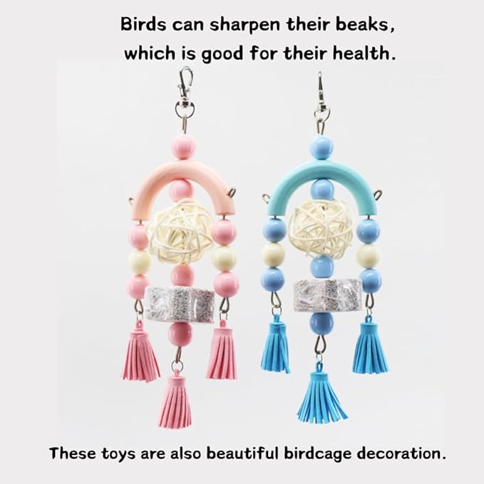 3PCS Bird Toys Bird Foraging Toys Chewing Hanging Birdcage Swing Cage - Image 5